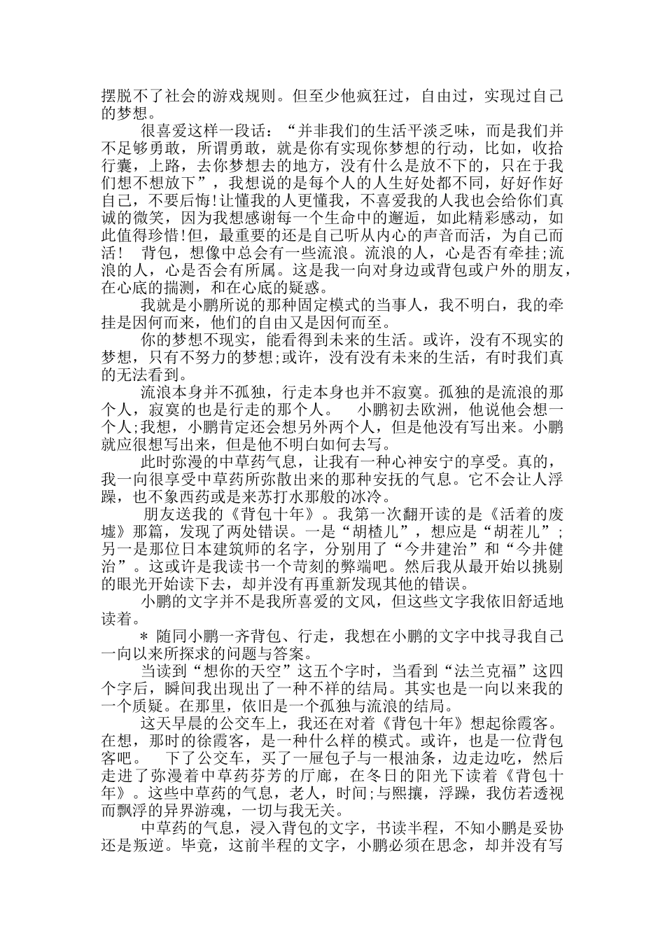 背包十年读后感_第3页