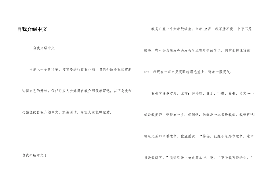 自我介绍中文_第1页