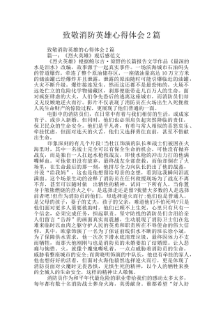 致敬消防英雄心得体会2篇