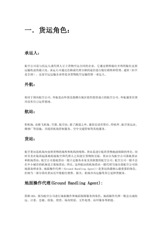 航空物流术语表