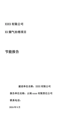 节能报告编制模板