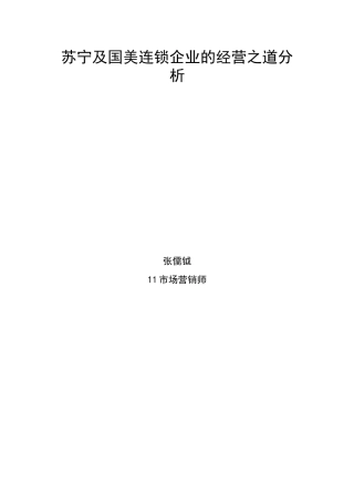 苏宁及国美连锁企业的经营之道分析