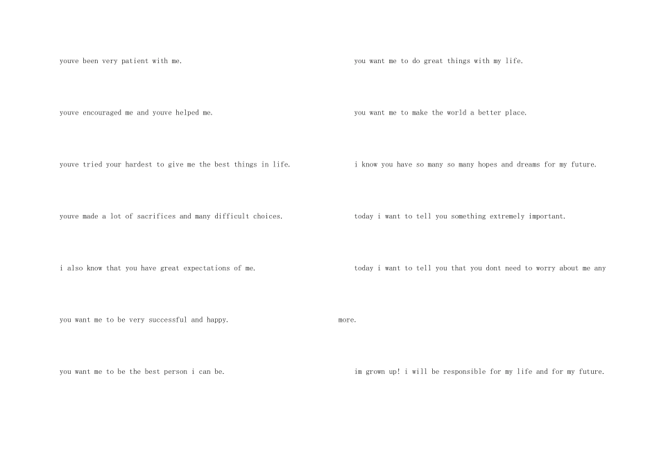 英文版给父亲的感谢信_第2页