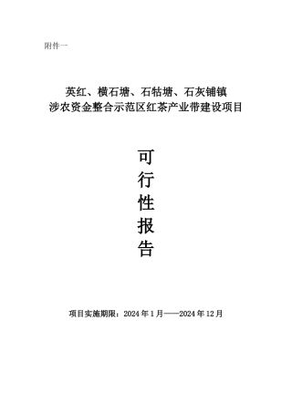 茶叶产业带基地建设项目可行性报告书