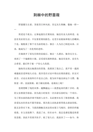 荆棘中的野蔷薇