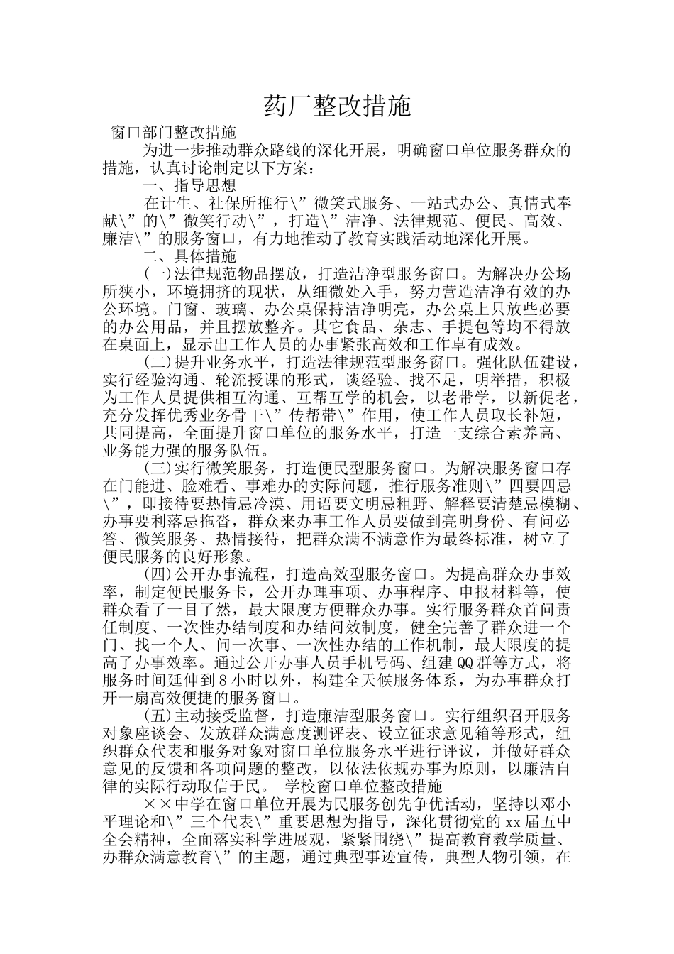 药厂整改措施_第1页