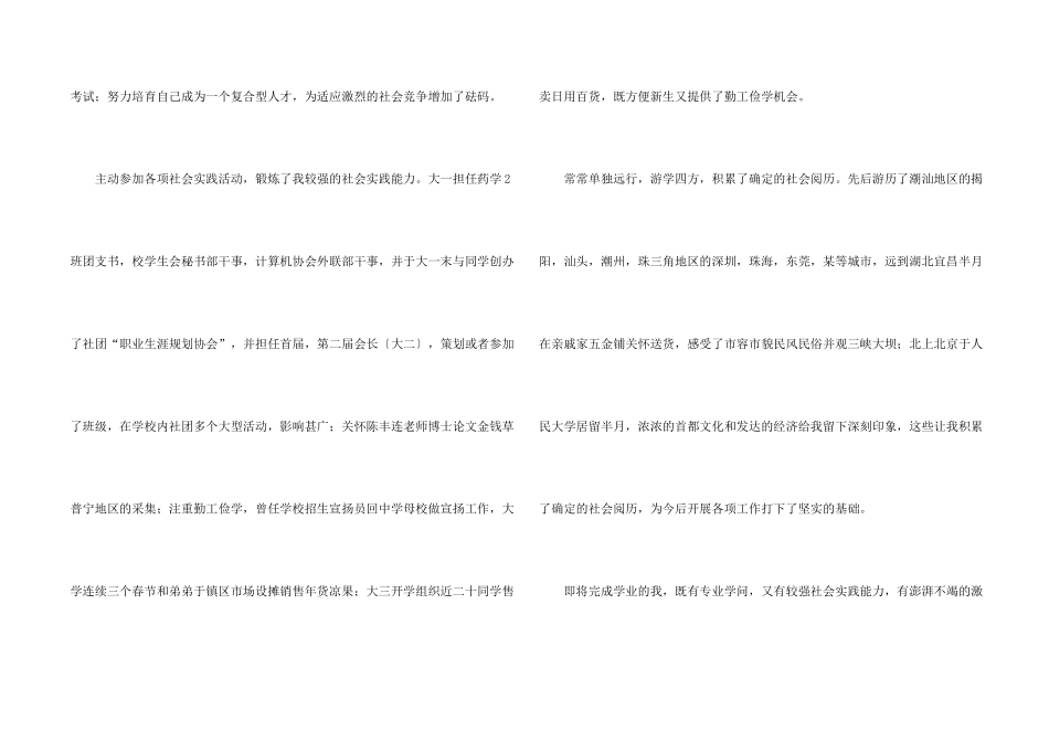 药学专业自荐信模板_第2页