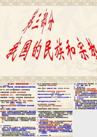 第三部分 我国的民族和宗教（专题复习）