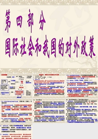 第四部分 国际社会和我国的对外政策（专题复习）