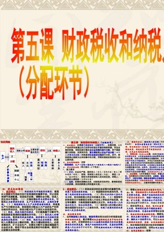 第五课 财政税收和纳税人（专题复习）