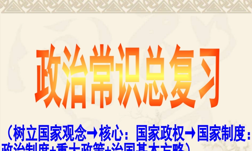 政治常识总复习(知识体系)