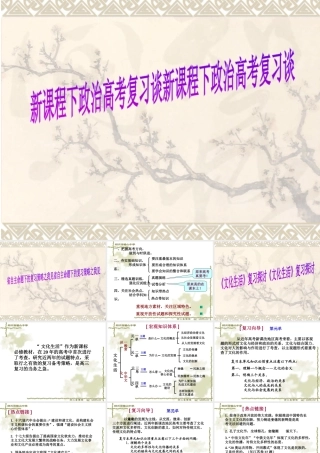 必修34及选修1A的复习策略谈新课程下政治高考复习谈新课程下政治高考复习谈