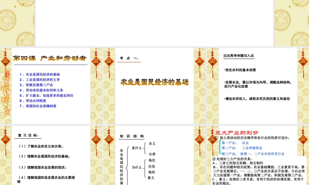 高考一轮复习 三农问题