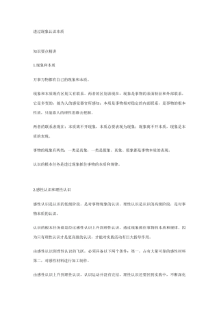 透过现象认识本质知识要点精讲