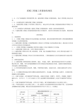 采暖验收规范