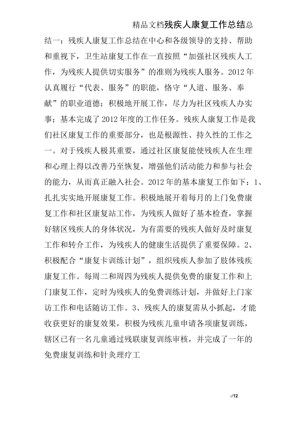 残疾人康复工作总结_第1页