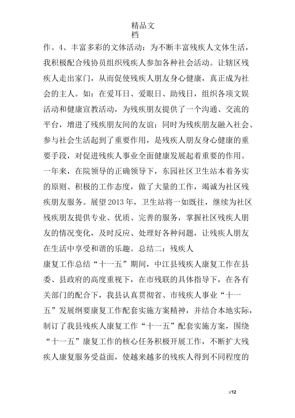 残疾人康复工作总结_第2页
