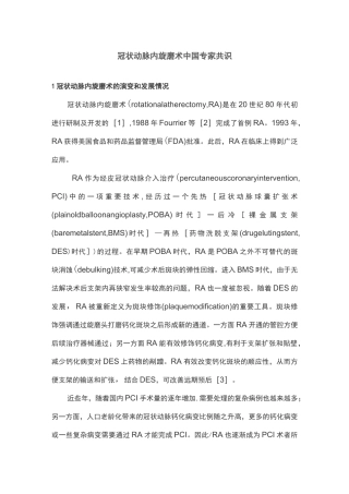 冠状动脉内旋磨术中国专家共识