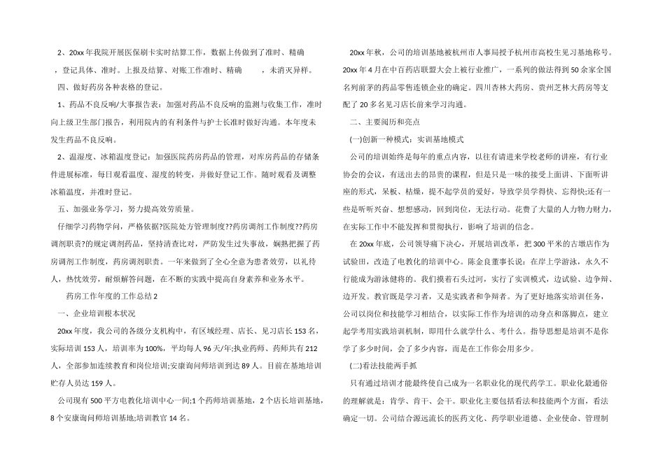 药房工作年度的工作总结_第2页