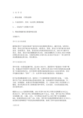 获奖方案：一份完整的电商行业网络营销方案