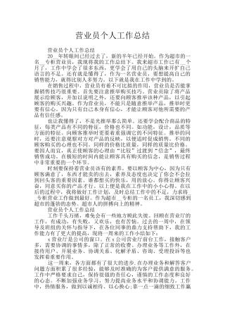 营业员个人工作总结