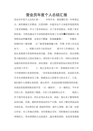 营业员年度个人总结汇报