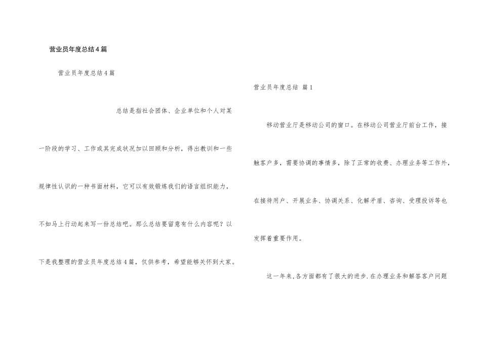 营业员年度总结4篇_第1页