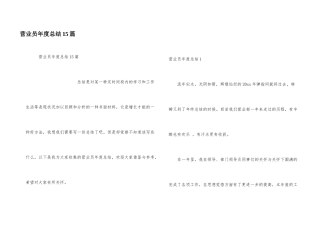 营业员年度总结15篇
