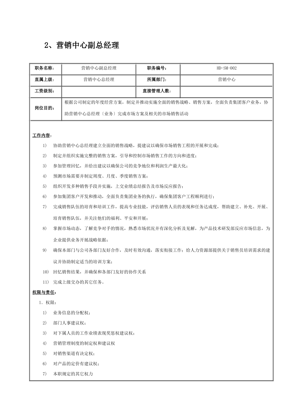 营俏中心职位说明书_第3页