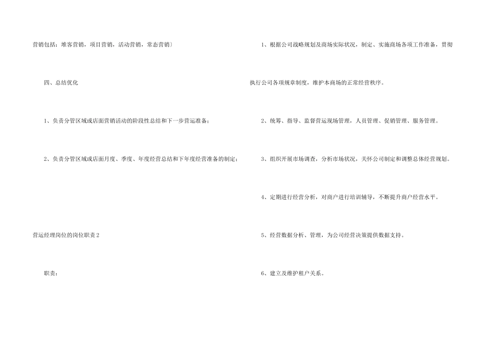 营运经理岗位的岗位职责_第2页