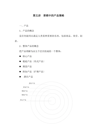 营销中的产品策略