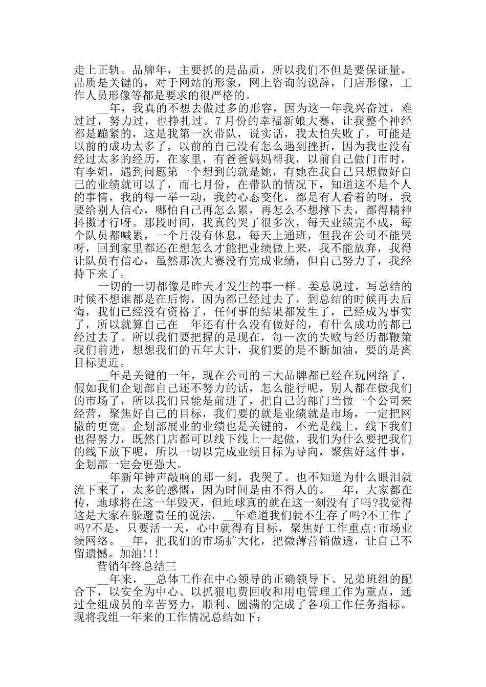 营销年终总结范文模板_第3页