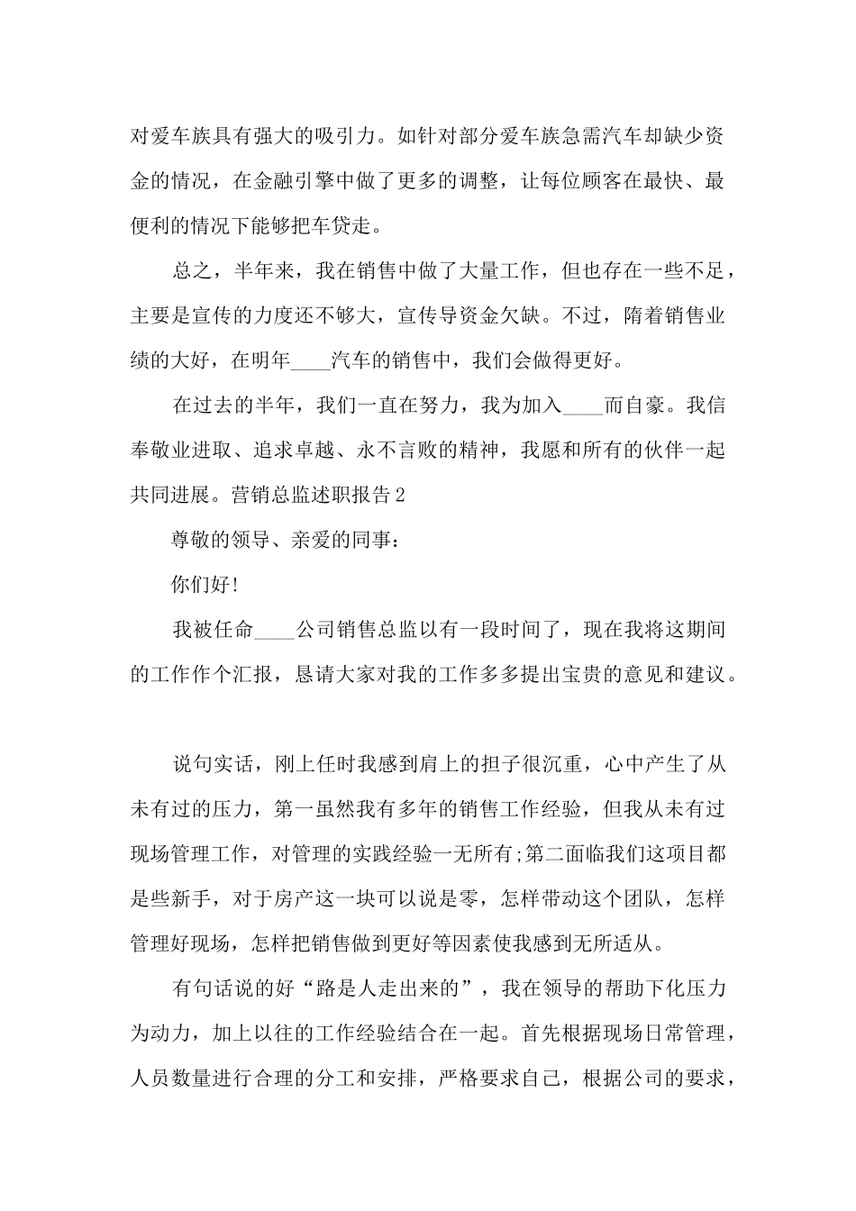 营销总监年度工作述职报告_第2页