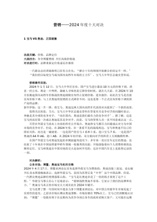 营销某某年度十大对决