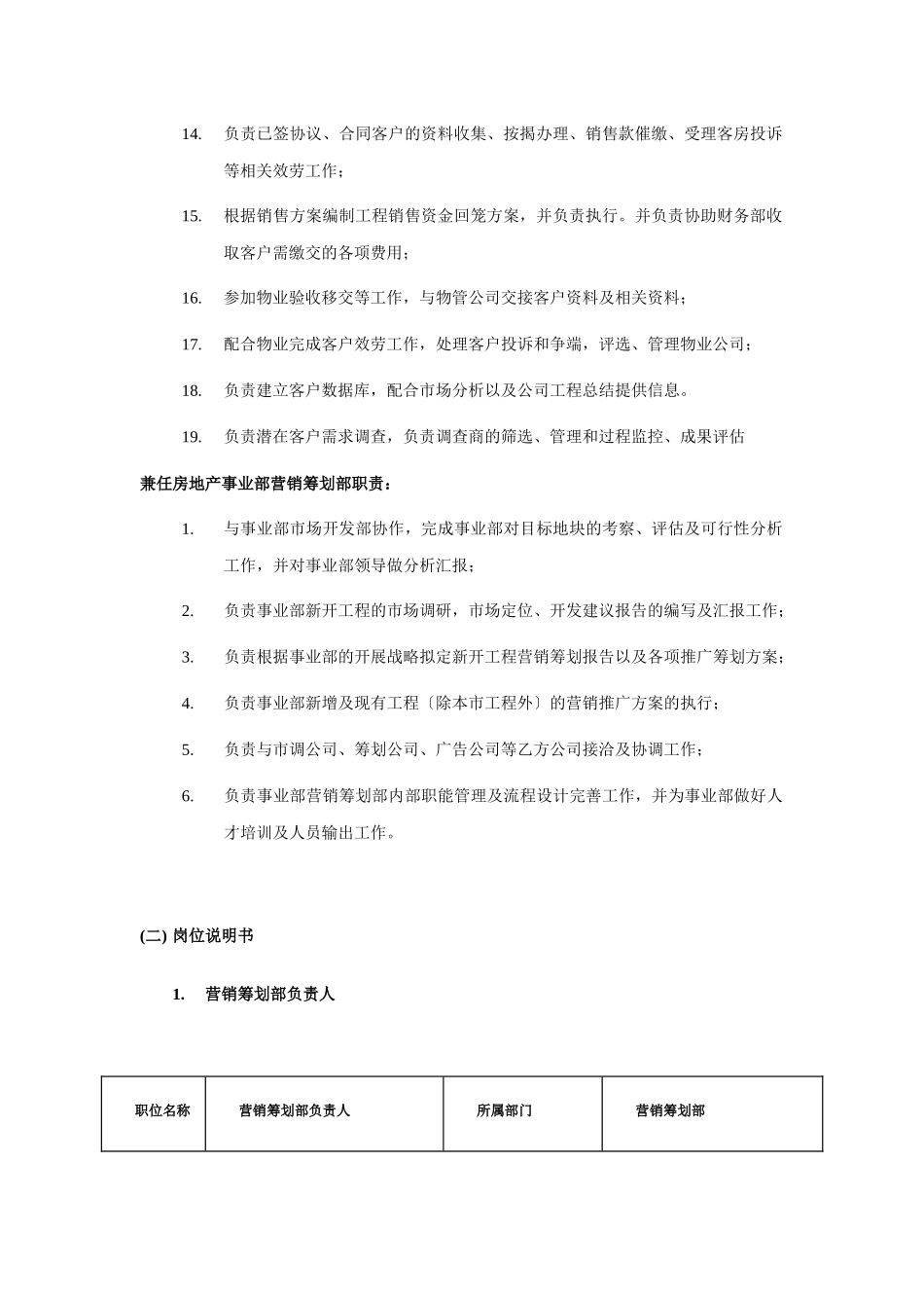营销策划部规章制度及岗位设置_第2页