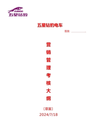 营销管理考核大纲