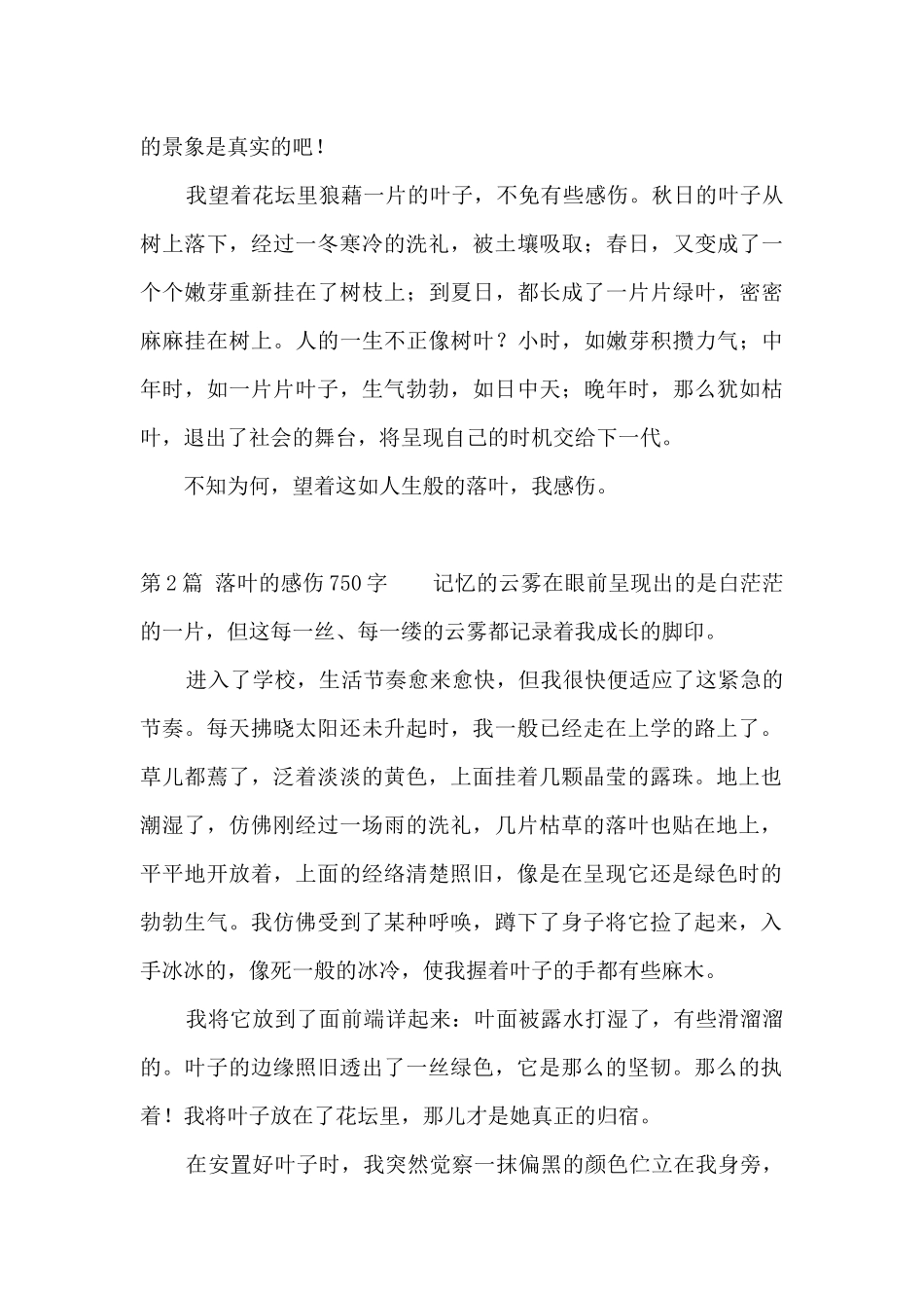 落叶的感伤750字_第2页