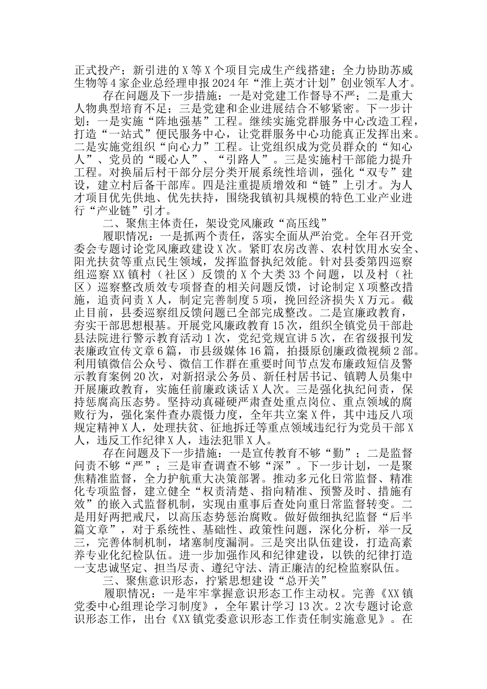 落实全面从严治党主体责任述职报告_第2页