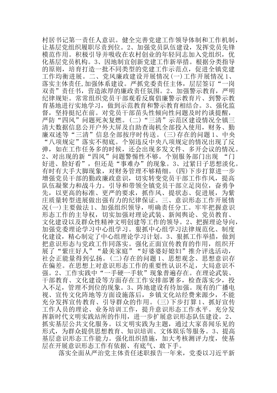 落实全面从严治党主体责任述职报告3篇_第2页