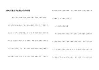 蒸汽计量技术在锅炉中的作用