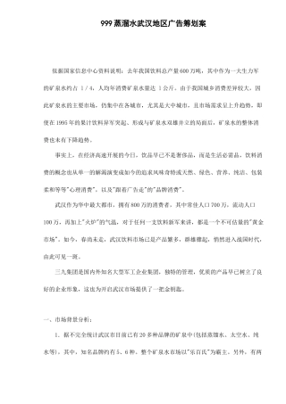 蒸溜水广告策划案