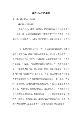 藏在我心中的感谢