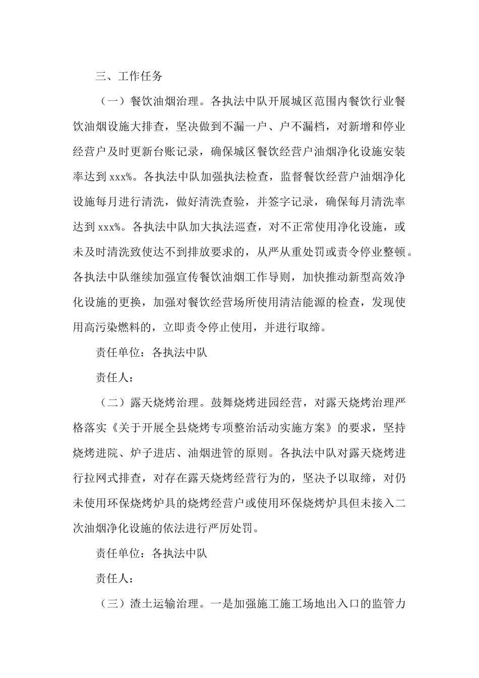 行政执法局关于2024年大气污染防治整治方案范文_第2页