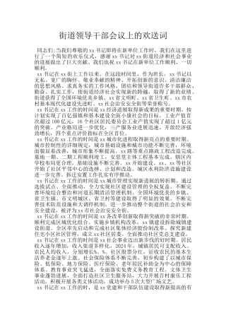 街道领导干部会议上的欢送词