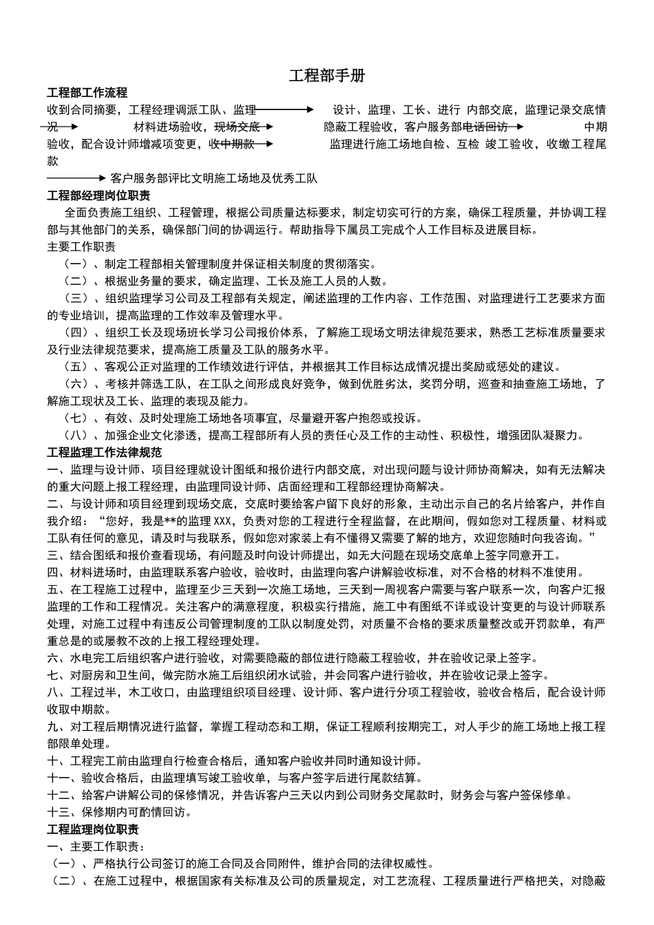 装饰公司工程部管理手册_第1页