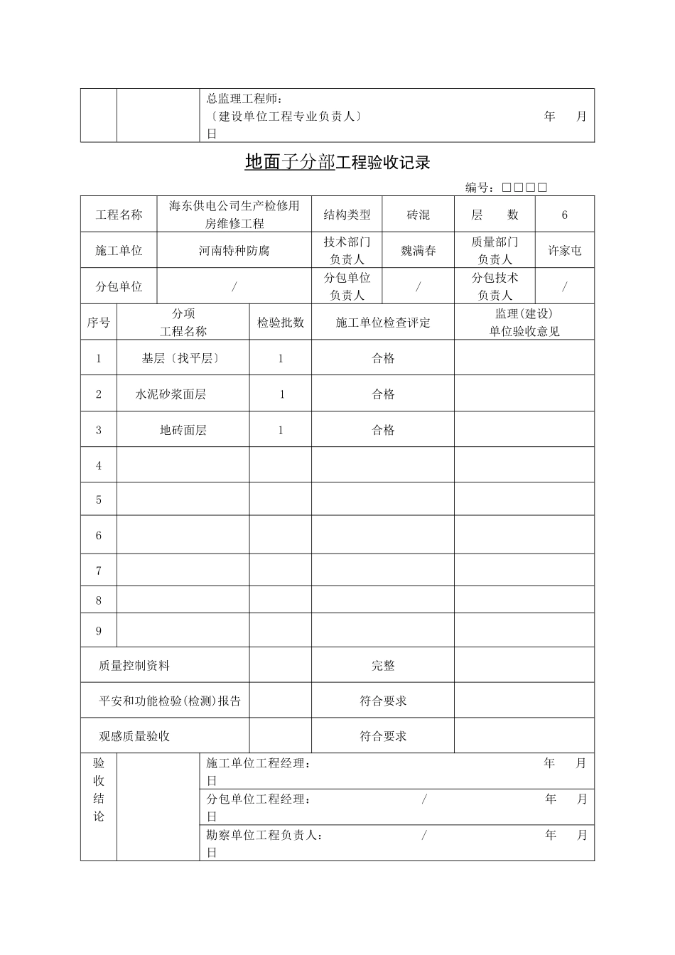 装饰装修分部工程验收记录_第2页