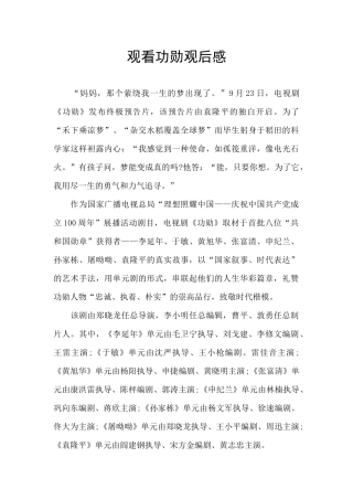 观看功勋观后感