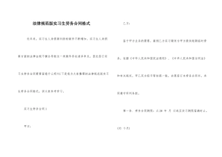 规范版实习生劳务合同格式