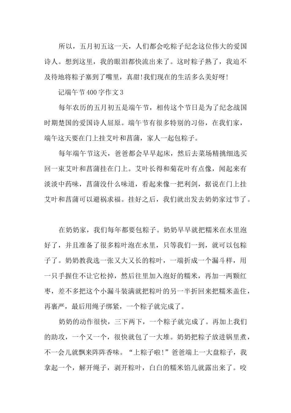 记端午节400字作文10篇_第3页