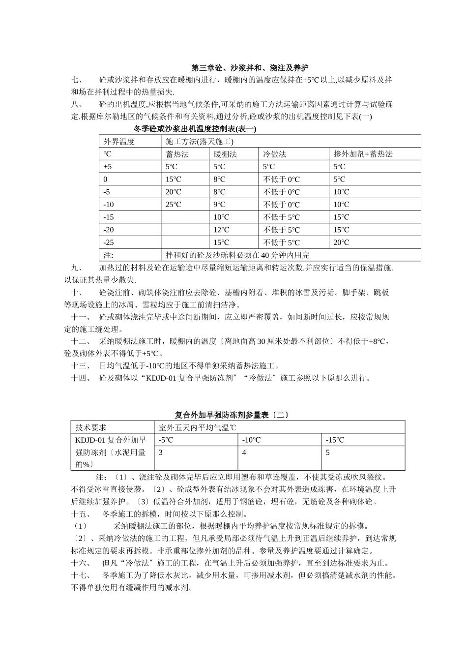 论库塔干渠东干渠段冬季施工技术要求_第3页